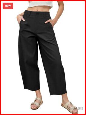 Women's Barrel Leg Pants High Waisted Wide Leg Casual Harem Trousers with